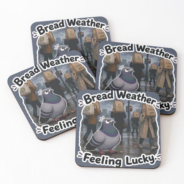 Item preview, Bread Weather Funny Pigeon Cartoon Sticker designed and sold by SimplePoDesign.