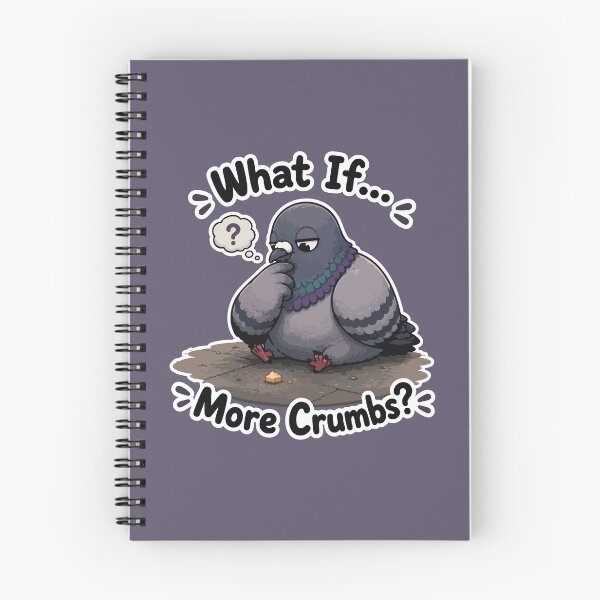 Item preview, What If More Crumbs Funny Pigeon Cartoon Sticker designed and sold by SimplePoDesign.
