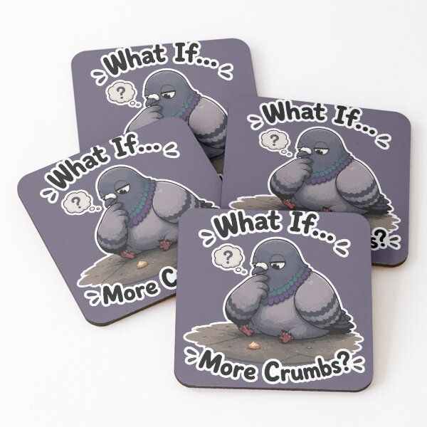 Item preview, What If More Crumbs Funny Pigeon Cartoon Sticker designed and sold by SimplePoDesign.