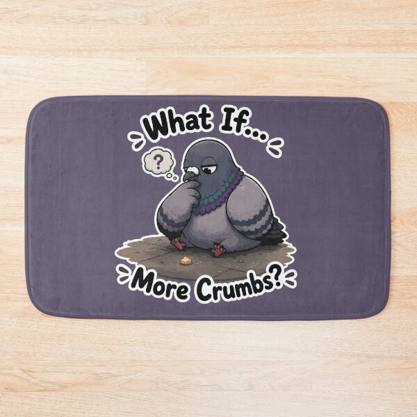 Item preview, What If More Crumbs Funny Pigeon Cartoon Sticker designed and sold by SimplePoDesign.