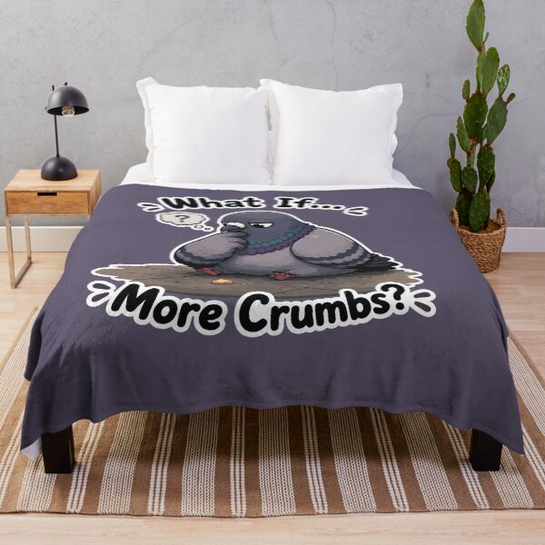 Item preview, What If More Crumbs Funny Pigeon Cartoon Sticker designed and sold by SimplePoDesign.