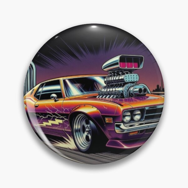 Item preview, Blown Muscle Car | Retro Drag Racing Neon Automotive Art designed and sold by Nexus Space.