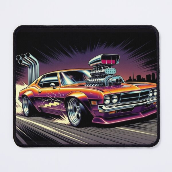 Item preview, Blown Muscle Car | Retro Drag Racing Neon Automotive Art designed and sold by Nexus Space.