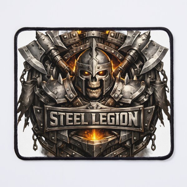 Item preview, Steel Emblem Steel Legion | Premium Military Industrial Badge | Mechanical Warrior Steel Logo designed and sold by SteelCoat Studio.