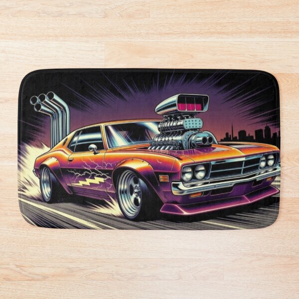 Item preview, Blown Muscle Car | Retro Drag Racing Neon Automotive Art designed and sold by Nexus Space.
