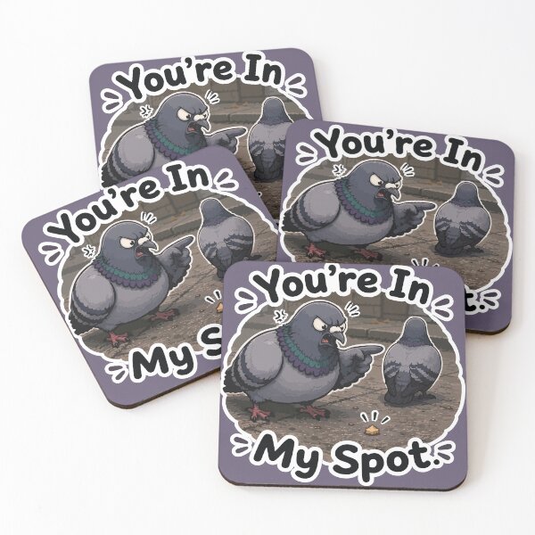 Item preview, You're In My Spot Funny Pigeon Cartoon Sticker designed and sold by SimplePoDesign.