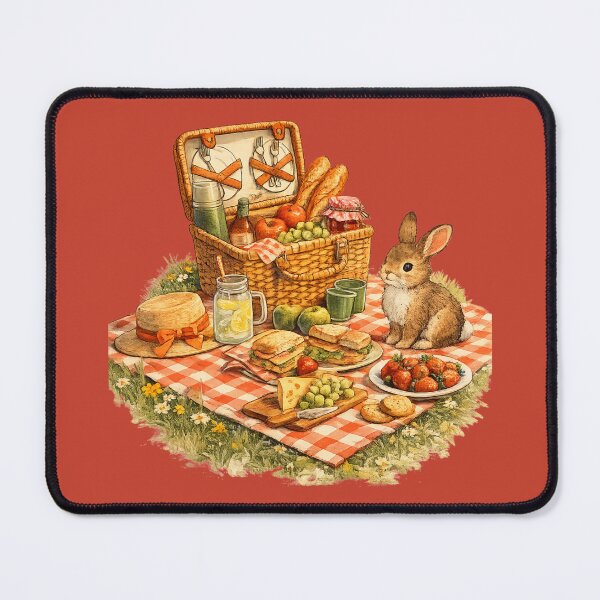 Item preview, Retro 1960s Picnic Illustration – Vintage Wicker Hamper Rabbit Design designed and sold by MagicMakerPh.