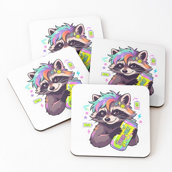 Item preview, Cute Raccoon Candy Lover Sticker designed and sold by Ghostshop13.