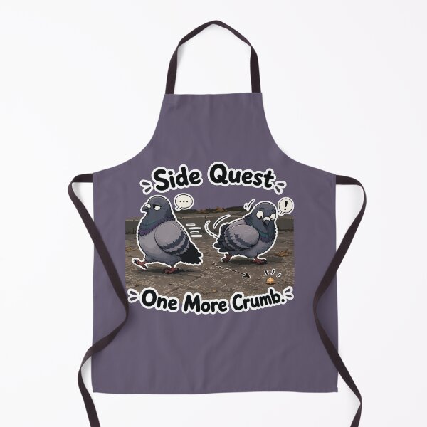 Item preview, Side Quest One More Crumb Funny Pigeon Cartoon Sticker designed and sold by SimplePoDesign.