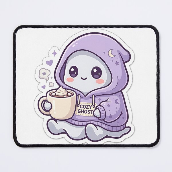 Item preview, Cute Ghost Drinking Cocoa Sticker designed and sold by Ghostshop13.
