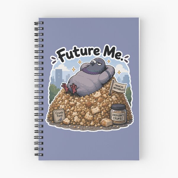 Item preview, Future Me Funny Pigeon Financial Independence Cartoon Sticker designed and sold by SimplePoDesign.