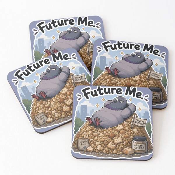 Item preview, Future Me Funny Pigeon Financial Independence Cartoon Sticker designed and sold by SimplePoDesign.