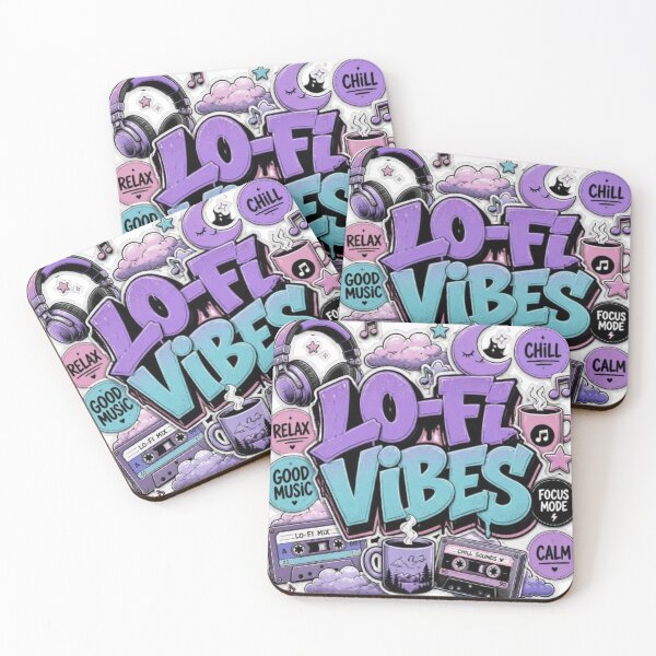 Item preview, LO-FI VIBES Notebook Sticker | Cozy Music Aesthetic Graffiti Design | Chill Study Vinyl Decal designed and sold by Stylestickers55.