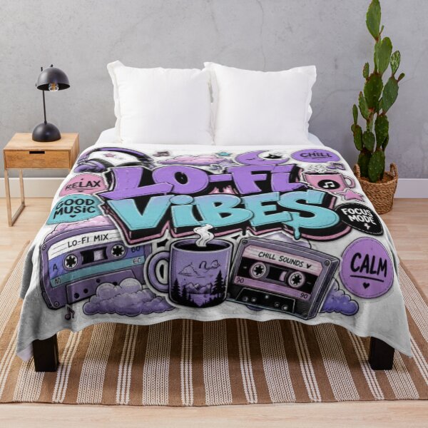 Item preview, LO-FI VIBES Notebook Sticker | Cozy Music Aesthetic Graffiti Design | Chill Study Vinyl Decal designed and sold by Stylestickers55.