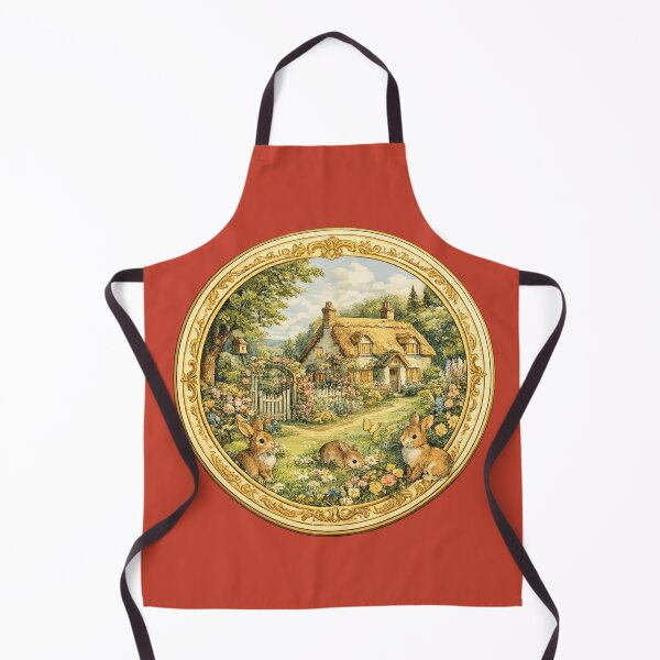 Item preview, Retro British Biscuit Tin Illustration – Vintage Cottage Rabbit Design designed and sold by MagicMakerPh.