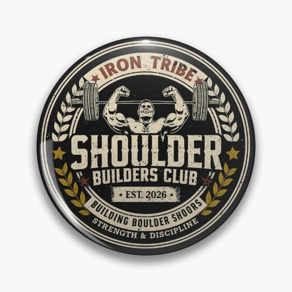 Item preview, Shoulder Builders Club Heritage Badge Vintage Gym Shirt | Iron Tribe Premium Athletic Design designed and sold by Sparkofart07.