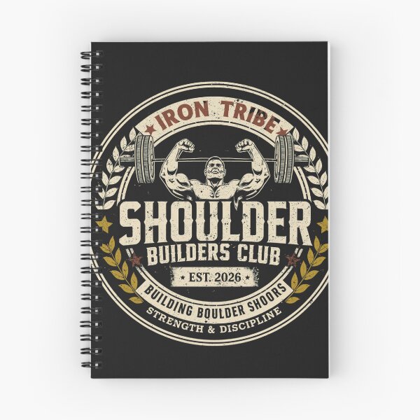 Item preview, Shoulder Builders Club Heritage Badge Vintage Gym Shirt | Iron Tribe Premium Athletic Design designed and sold by Sparkofart07.