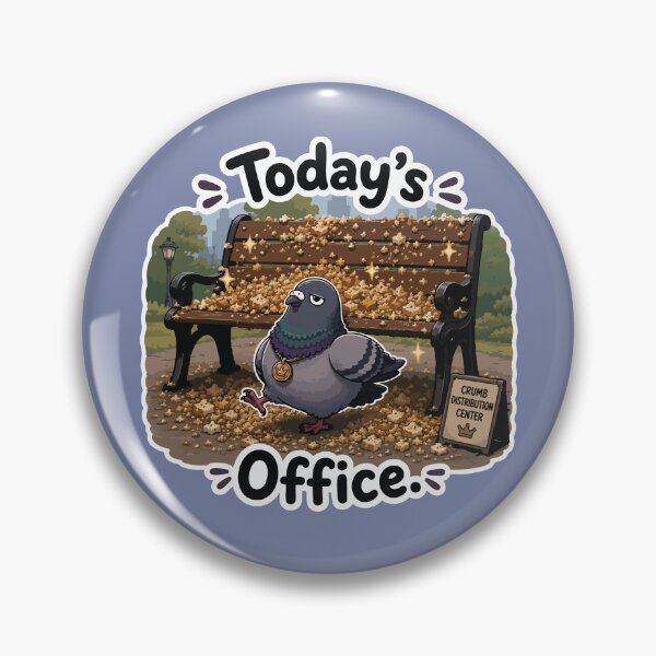 Item preview, Funny Office Pigeon Crumb Distribution Center Cartoon Sticker designed and sold by SimplePoDesign.