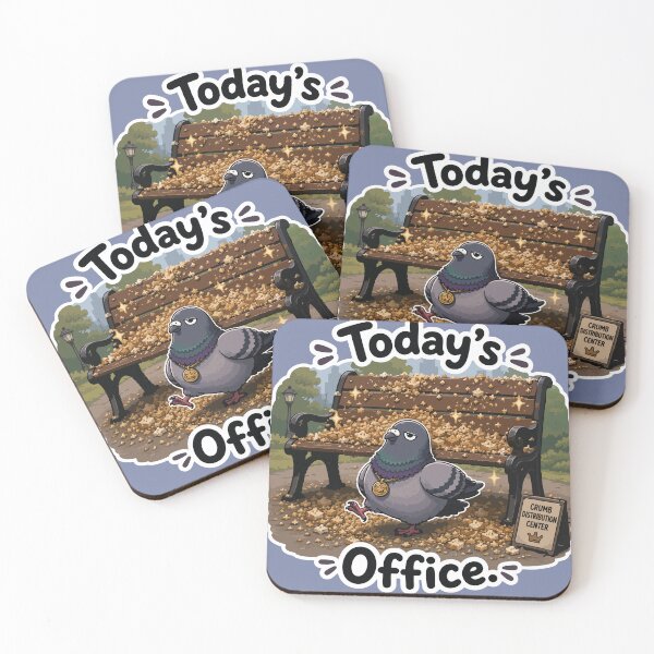 Item preview, Funny Office Pigeon Crumb Distribution Center Cartoon Sticker designed and sold by SimplePoDesign.