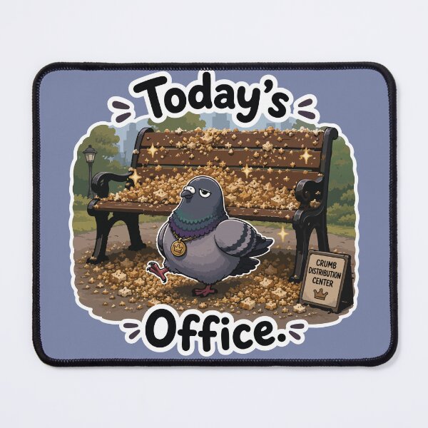 Item preview, Funny Office Pigeon Crumb Distribution Center Cartoon Sticker designed and sold by SimplePoDesign.