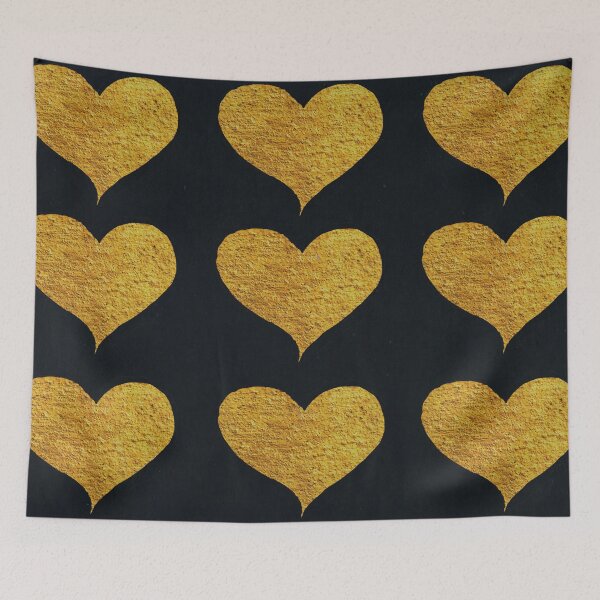 Item preview, Golden Hearts Pattern – Minimalist Abstract Love Print designed and sold by Vita-Kvitash.