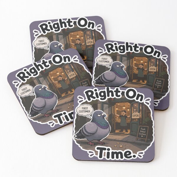 Item preview, Funny Bakery Pigeon First Customer Cartoon Sticker designed and sold by SimplePoDesign.