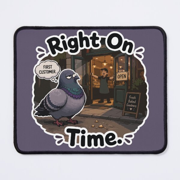 Item preview, Funny Bakery Pigeon First Customer Cartoon Sticker designed and sold by SimplePoDesign.