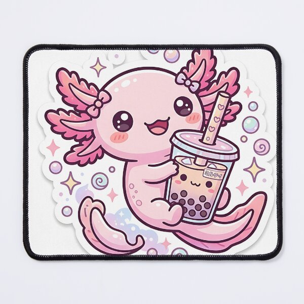 Artikelvorschau, Niedlicher Axolotl-Bubble-Tea-Aufkleber entworfen und verkauft von Ghostshop13.