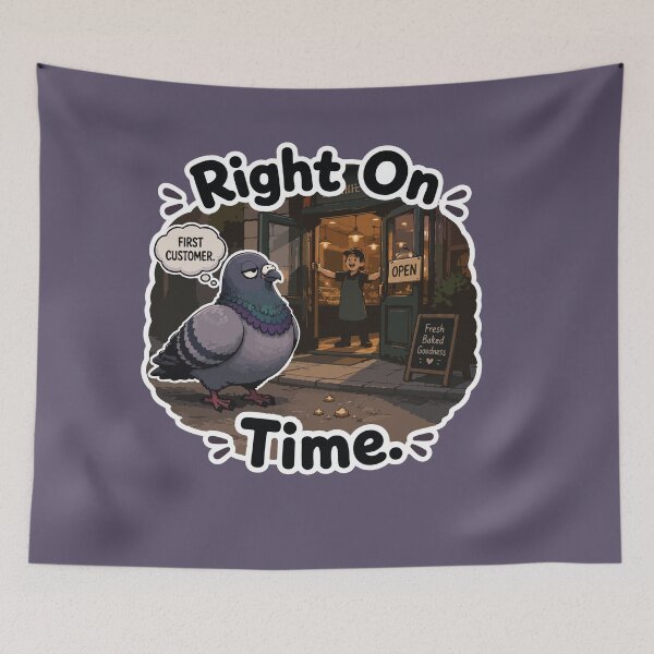 Item preview, Funny Bakery Pigeon First Customer Cartoon Sticker designed and sold by SimplePoDesign.