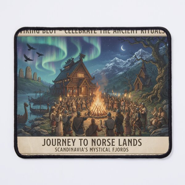 Item preview, Journey to Norse Lands Viking Blot Vintage Art designed and sold by Koalangel.