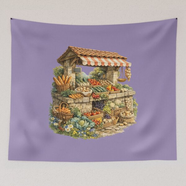 Item preview, Vintage French Country Market Illustration – Retro Provence Design Art designed and sold by MagicMakerPh.