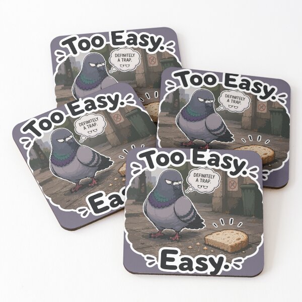 Item preview, Too Easy Funny Suspicious Pigeon Cartoon Sticker designed and sold by SimplePoDesign.