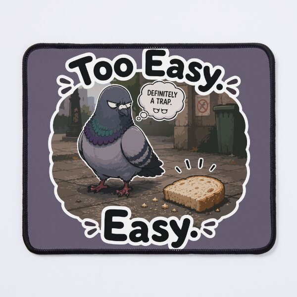 Item preview, Too Easy Funny Suspicious Pigeon Cartoon Sticker designed and sold by SimplePoDesign.