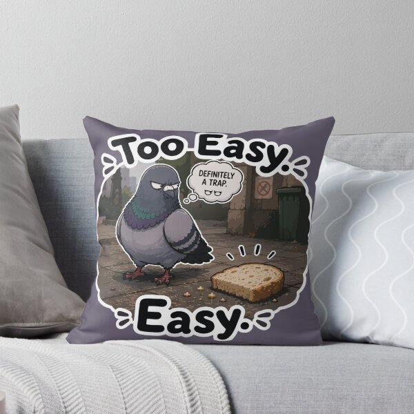 Item preview, Too Easy Funny Suspicious Pigeon Cartoon Sticker designed and sold by SimplePoDesign.
