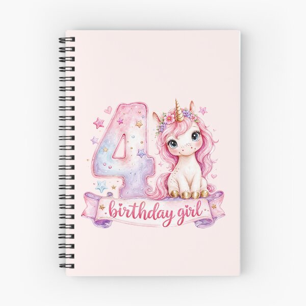 Item preview, Birthday girl 4 unicorn watercolor aesthetic designed and sold by Infdesigner.