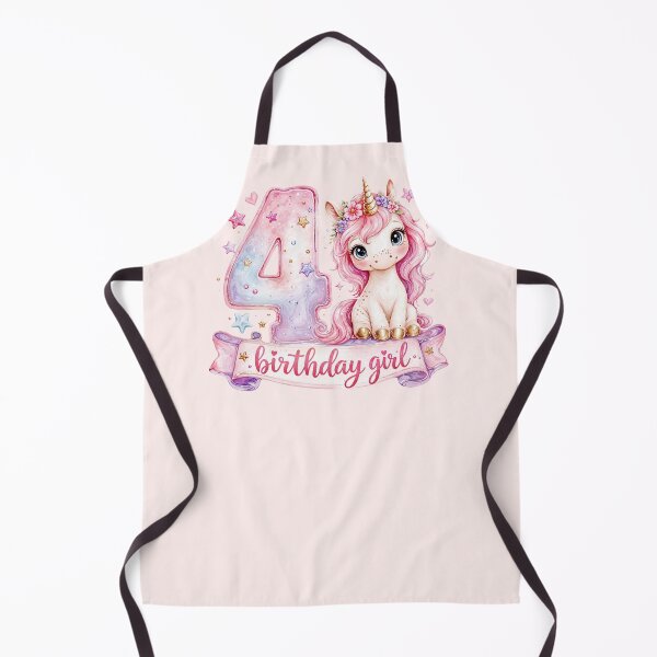 Item preview, Birthday girl 4 unicorn watercolor aesthetic designed and sold by Infdesigner.