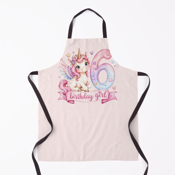 Item preview, Birthday girl 6 unicorn watercolor aesthetic designed and sold by Infdesigner.