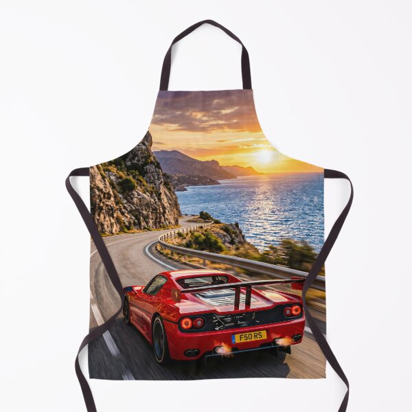 Item preview, Vintage Mid Engine V12 Hypercar Winding Coastal Sunset Drive designed and sold by RevUpDesign.