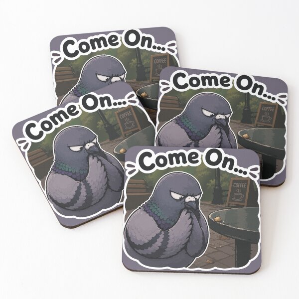 Item preview, Funny Scheming Pigeon Crumb Heist Cartoon Sticker designed and sold by SimplePoDesign.