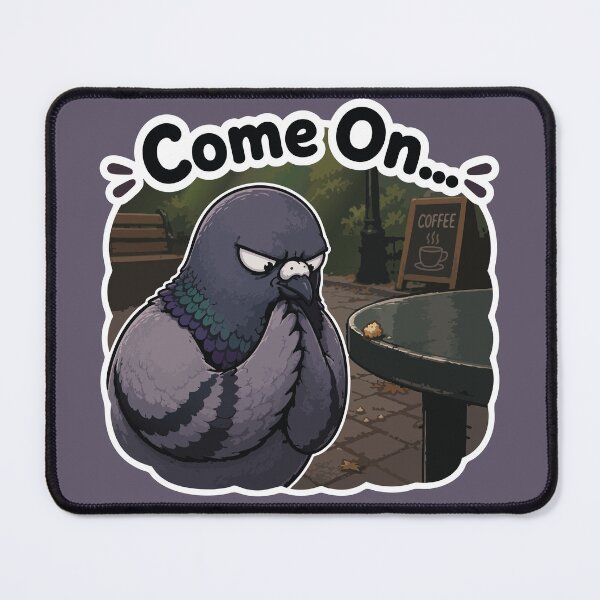 Item preview, Funny Scheming Pigeon Crumb Heist Cartoon Sticker designed and sold by SimplePoDesign.