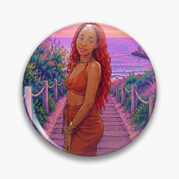 Item preview, Vaporwave Summer Girl With Red Hair designed and sold by UNDO PERFECT.