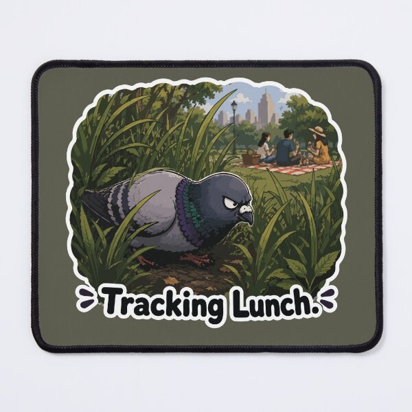 Item preview, Funny Pigeon Tracking Lunch Cartoon Sticker designed and sold by SimplePoDesign.