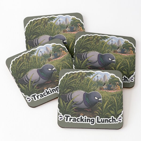 Item preview, Funny Pigeon Tracking Lunch Cartoon Sticker designed and sold by SimplePoDesign.