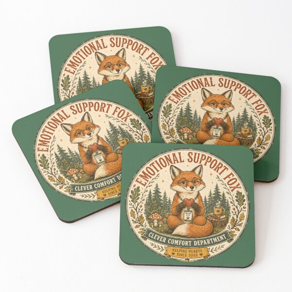 Item preview, Emotional Support Fox Shirt  Clever Comfort Department Vintage Retro Woodland Fox Badge designed and sold by  MAD's Recreation Studio.