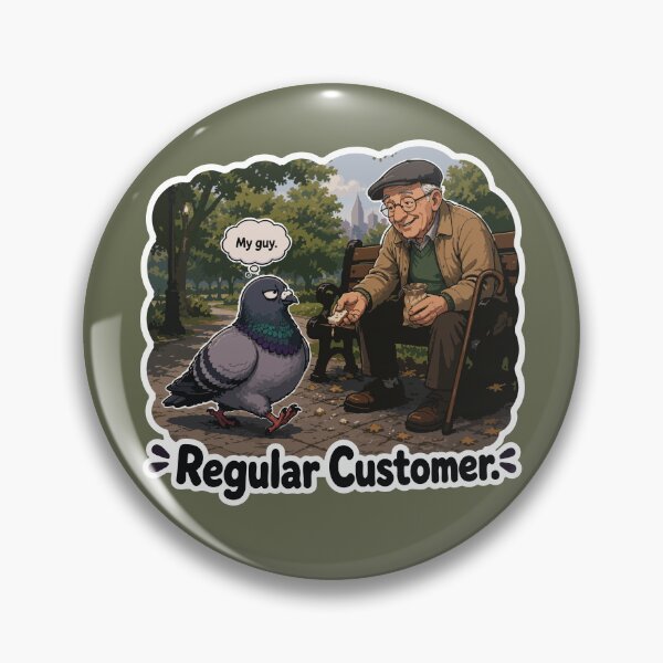 Item preview, Funny Pigeon Regular Customer Cartoon Sticker designed and sold by SimplePoDesign.