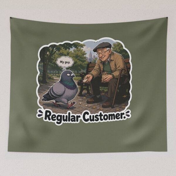 Item preview, Funny Pigeon Regular Customer Cartoon Sticker designed and sold by SimplePoDesign.