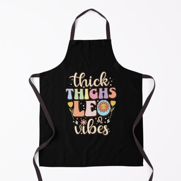 Item preview, Thick Thighs Leo Vibes Retro Astrology Script designed and sold by ayion.