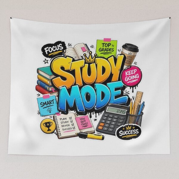 Item preview, STUDY MODE Notebook Cover | Student Aesthetic Sticker Design | Study Motivation Journal | School & College Notebook designed and sold by Stylestickers55.