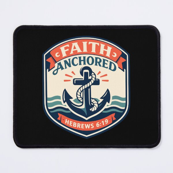 Item preview, Faith Anchored Christian Anchor – Hebrews 6:19 Bible Verse Art designed and sold by stylishdzign.