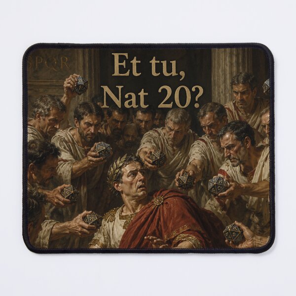 Item preview, Et Tu Nat 20? Julius Caesar D&D Meme - Critical Hit designed and sold by WhiteStrokeDesigns.